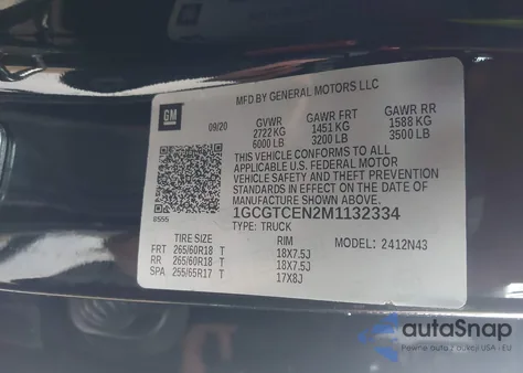 2021 Chevrolet Colorado Lt from USA, damaged, VIN 1GCGTCEN2M1132334